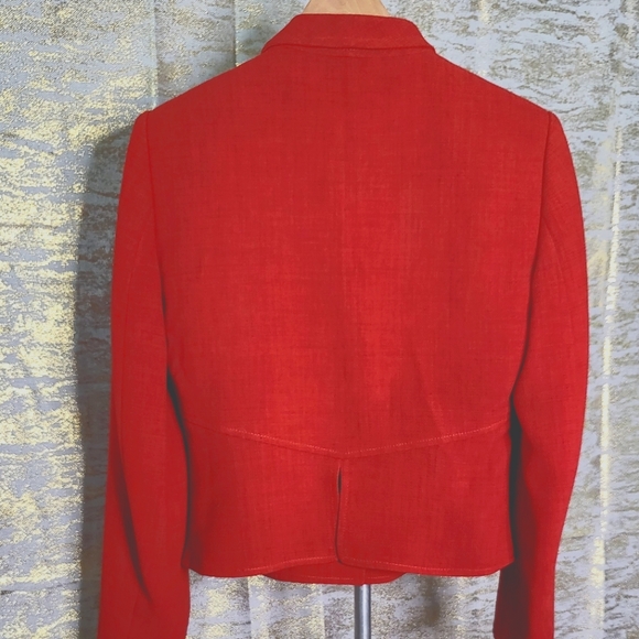 Anne Klien red blazer size 4 Petite - Picture 4 of 7